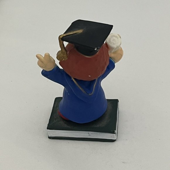 Vintage 1985 Applause Graduation Owl Plush  And Graduate Figure Cake Topper - Picture 3 of 16